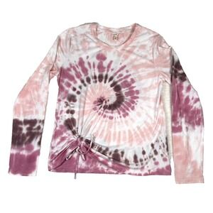 Y2K Self Esteem Psychedelic Long Sleeve Tee Tie Dye Women's‎ Sz Large NEW
